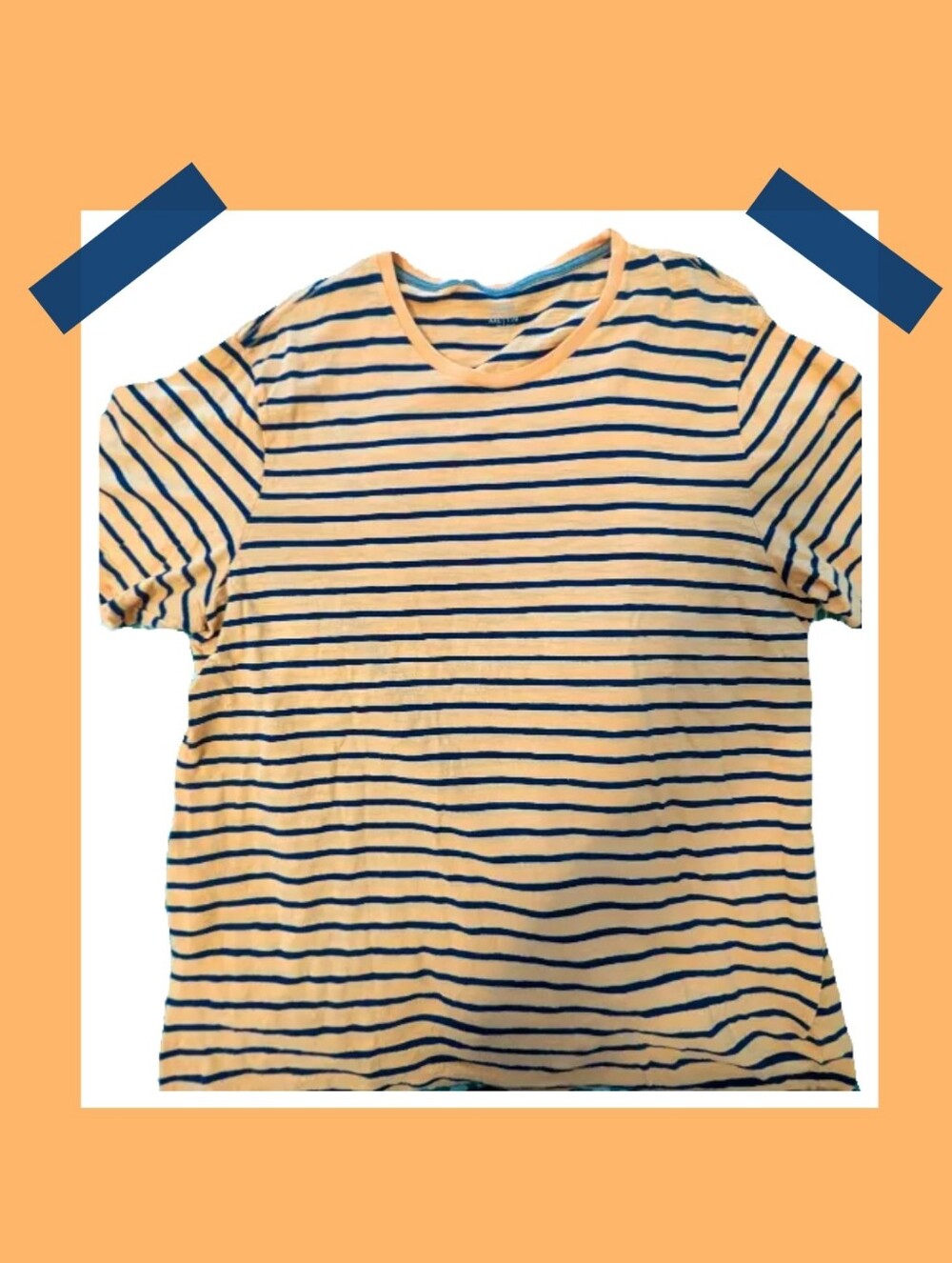 Old Navy Orange & Navy Striped Tee XXL TALL